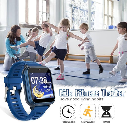 Kids Smart Game Watch with 24 Games HD Touch Screen Video Camera Music Player Pedometer Flashlight Alarm Clock 12/24 hr, Gifts for 5-12 Year Olds Boys