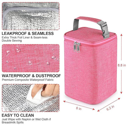 Accmor Breastmilk Cooler Bag, Baby Bottle Cooler Bags, Insulated Tote Bags On The Go, Fits 4 Large 8oz Bottles, for Nursing Mom Daycare Travel