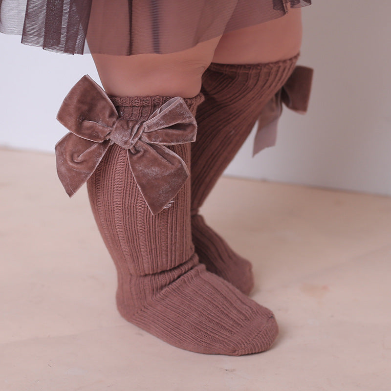 Bowknot woolen baby socks