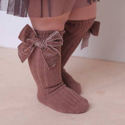 Bowknot woolen baby socks