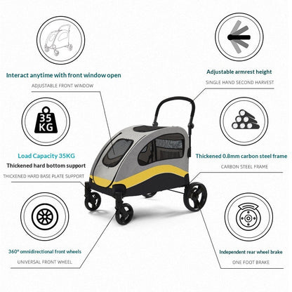 Medium-to-large Lightweight Foldable Pet Stroller Cat Stroller