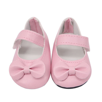 18 Inch American Girl Doll Shoes Solid Color Bow Shoes