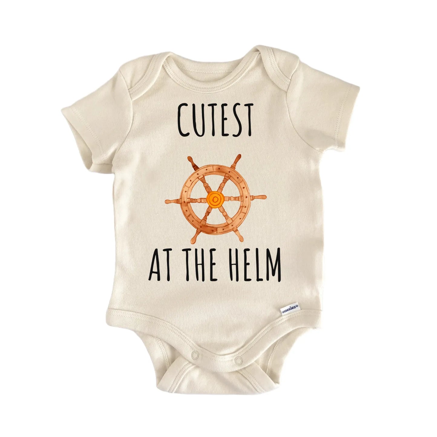 Captain Boat Helm Wheel Nautical Baby Gift Baby Bodysuit