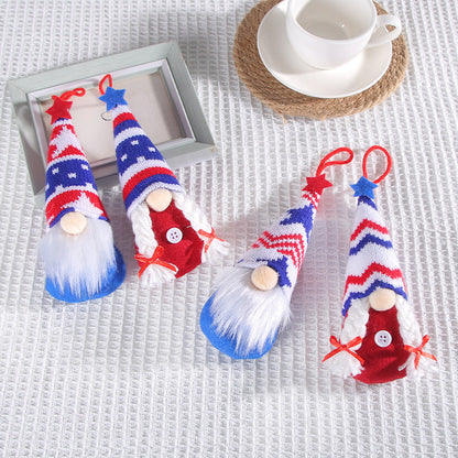 Star Striped Knitted Hat Decoration Small Pendant