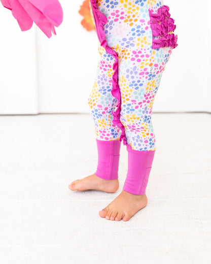 Korrie Dots Bamboo Ruffle Convertible Footie