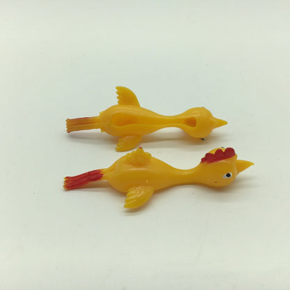 Catapult Launch Rubber Catapulted Chicken Toys Light Finger Prank Stretchy Flying Ejection Toy Slingshot Turkey Sticky