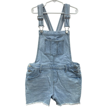 New Cat & Jack Girls Large (10/12) Blue Denim Stretch Shortalls Overalls