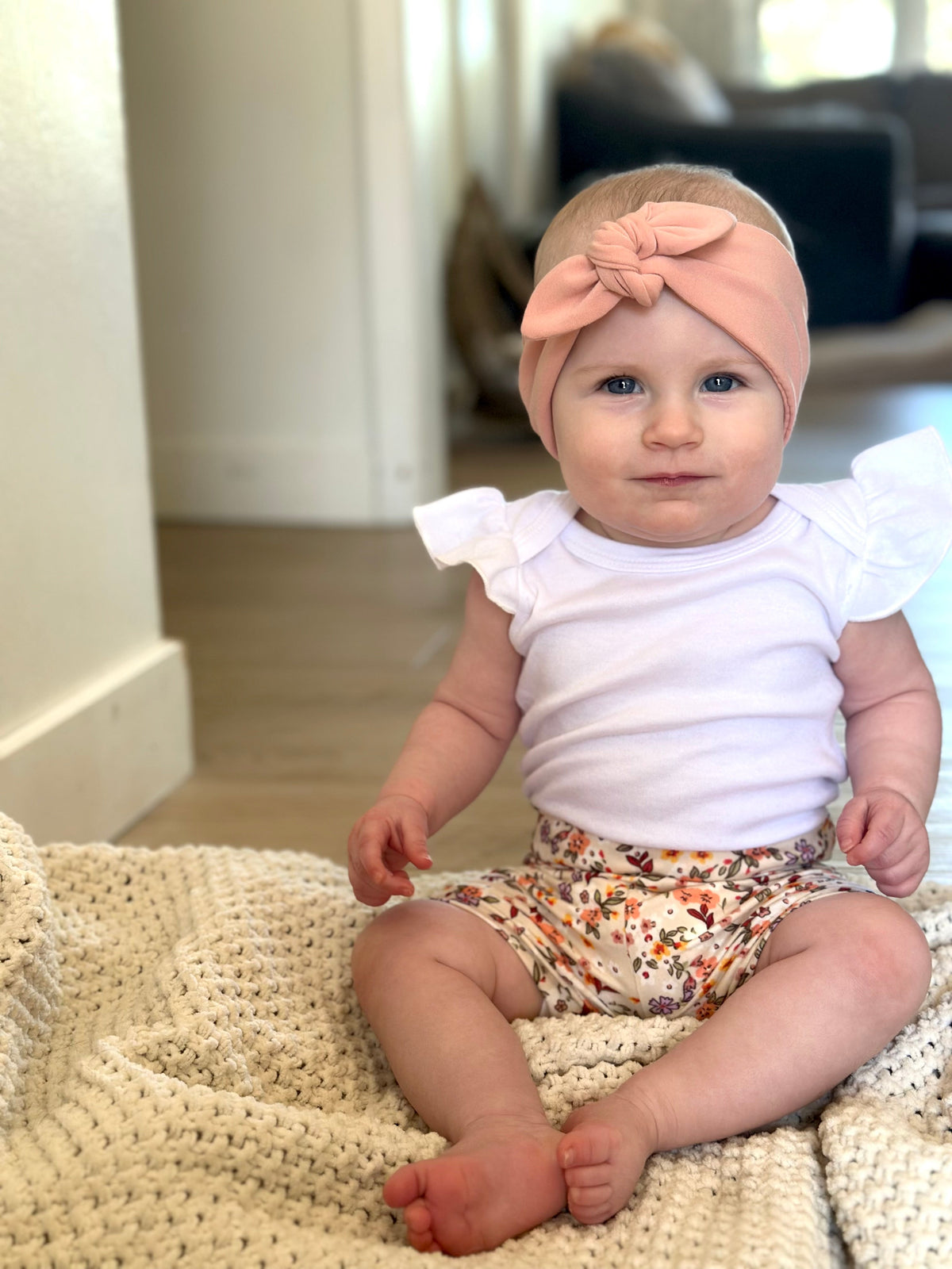 Knot bow headband -  Peach Tones
