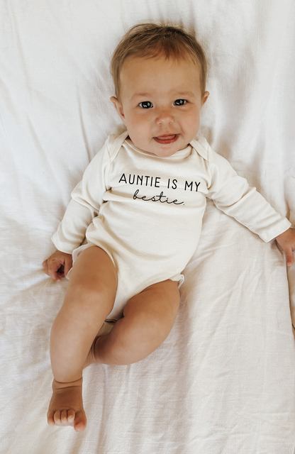 Auntie is My Bestie Organic Bodysuit Long Sleeve
