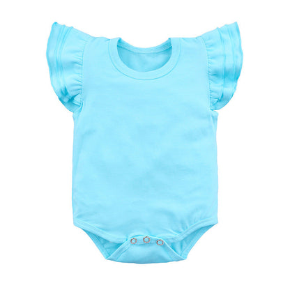 Children's Clothing Candy Color Ruffled Girls' Onesie Baby Romper