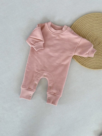 Children's Fleece Solid Color Stylish Thick Romper Jumpsuit
