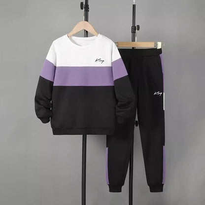 Design Sense Multicolor Hoodie Pants Two-piece Set