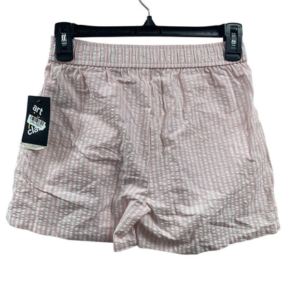 New Art Class Girls Large (10/12) Pink And White Stripe Seersucker Shorts