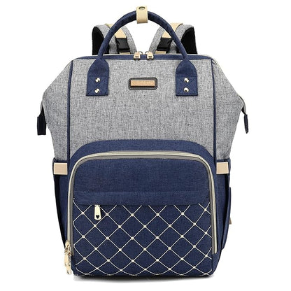 Diaper Bag Backpack, Diaper Bags for Baby Girls Boys, Baby Bags for Moms Dads, Nappy Changing Bag with Insulated Pockets,Multi-functional Waterproof Backpack with Stroller straps- Light Grey Blue
