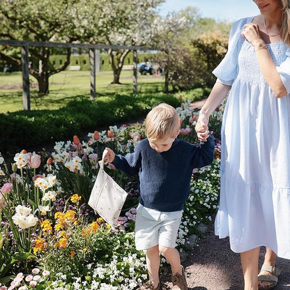 mushie Water Resistant Wet Bags | Large & Small Reusable Storage Bag for Baby Items and Travel | Zippered Pockets with Handle | Machine Washable, Set of 2 (Fog)