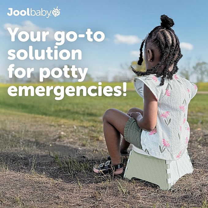 Jool Baby Portable Potty Training Chair with Travel Bag and 30 Liners, Foldable, Indoor/Outdoor Use, Camping (Sage)