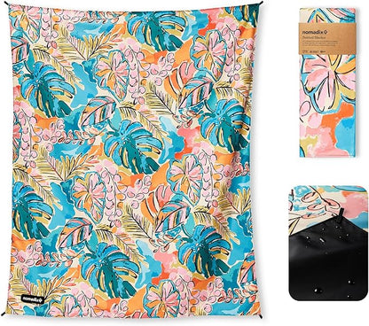 Nomadix Festival Blanket - Perfect for Picnics, Camping, & Lawn Seating - Plush Top & Water Resistant Base - Made with Post Consumer Recycled Materials - Jungle - 60x70