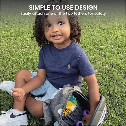 Lulyboo Toddler Backpack Leash - Baby Walking Harness & Anti-Lost Wrist Tether - Kids Backpack 5 Storage Pockets and 2 Adjustable Child Leashes for Kids 1, 2,3,4,5,6,7 Years Old - Ultra-Soft - Panda