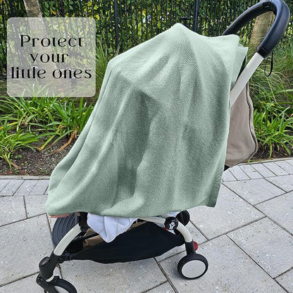 Peekaboo Nursing Cover Up for Breastfeeding - Breathable Knit - Soft Organic Cotton & Cashmere Breast Feeding Poncho for Women - Privacy Feature - Includes Mesh Laundry Bag (Sage)