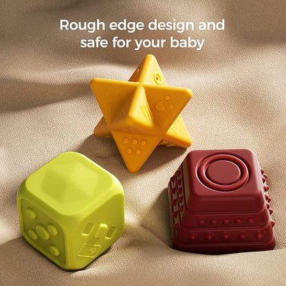 TUMAMA Baby Sensory Ball Set,Soft Textured Squeeze Balls Montessori Toys Easter Egg for Babies Toddlers 3-12 Months