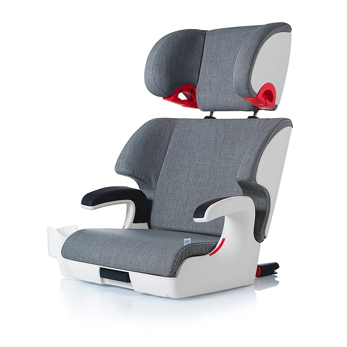 Clek Oobr High Back Booster Car Seat with Rigid Latch, Cloud & Foonf/Fllo Drink Thingy Cup Holder, White