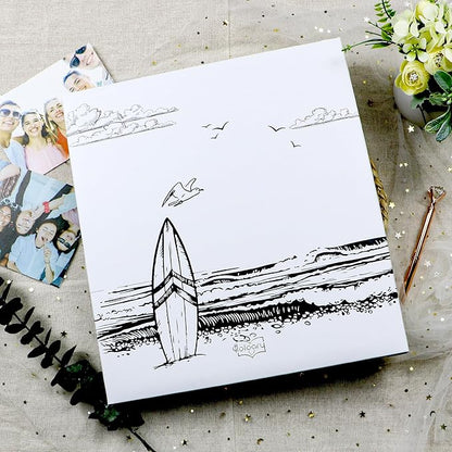 Holoary Travel Photo Album 4x6 500 Photos, Five Pictures Per Page, Large Beach and Vacation Album, Printed Book Cover Travel Design for Honeymoon Memories