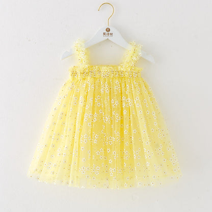 Summer Girls' Sweet Spaghetti-strap Gauze Skirt