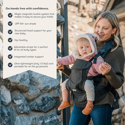 Colugo Baby Carrier - Baby Carrier Newborn to Toddler, Toddler Carrier, Adjustable, Lightweight, Breathable Carrier for Newborn to 33 Pounds (Black)