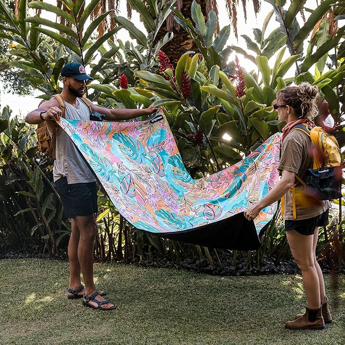 Nomadix Festival Blanket - Perfect for Picnics, Camping, & Lawn Seating - Plush Top & Water Resistant Base - Made with Post Consumer Recycled Materials - Jungle - 60x70