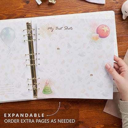 Keepsake Baby Memory Book with Keepsake Box Girl Boy - Timeless Leather-Bound Baby Milestone Book | Baby Book Keepsake and Baby Photo Memory Box to Record Baby Shower to Age 5 - Beautiful Gift