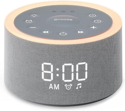Dreamegg D1+ Sound Machine & Alarm Clock - Sound Machine for Sleep, White Noise Machine with 29 Soothing Sounds, Night Light, 0-100% Dimmable, White Noise Alarm Clock for Bedrooms Adults Baby