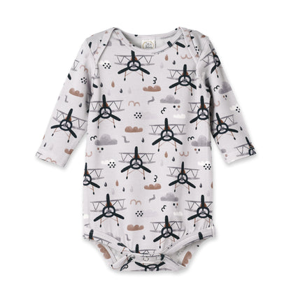Airplane Baby Bodysuit - Bamboo Cotton Long Sleeve