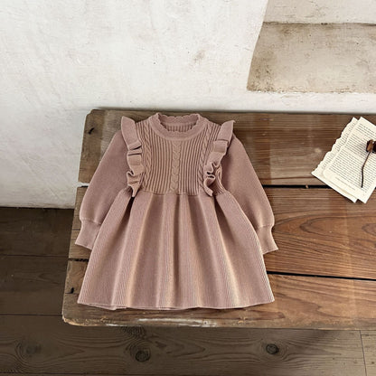 Cotton Wool Woven Autumn And Winter Thermal Dress
