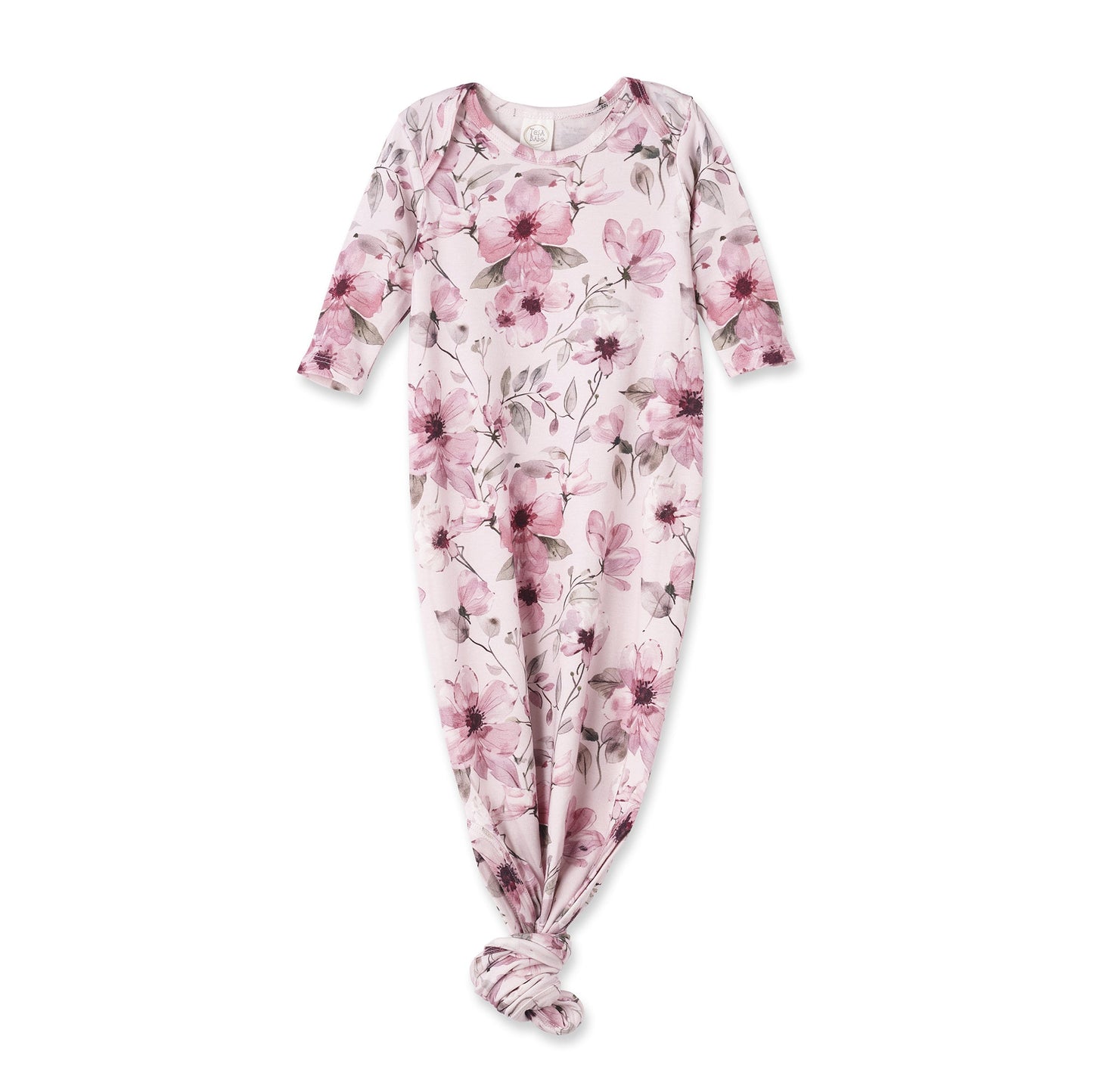 Watercolor Floral Baby Gown - Bamboo Newborn Layette