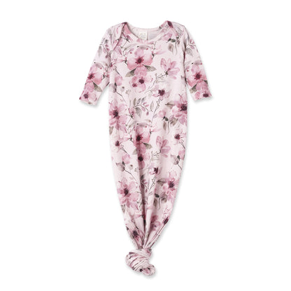 Watercolor Floral Baby Gown - Bamboo Newborn Layette