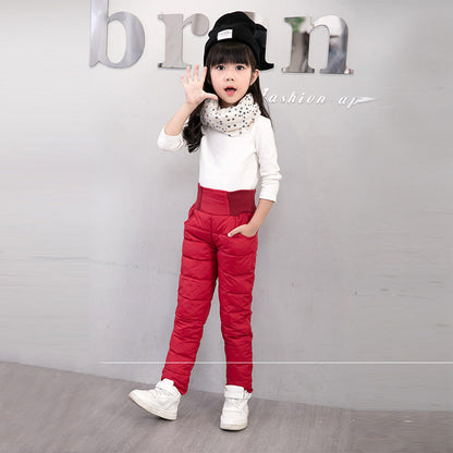Children's High-waisted Warm Cotton Trousers