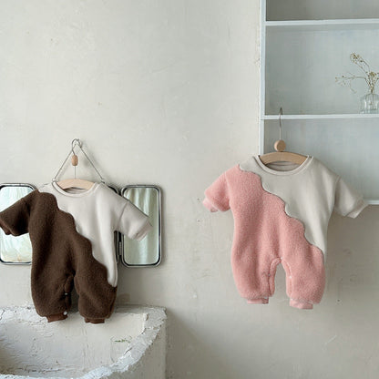Baby Bodysuit With Fleece Lining Extra Thick Warm Romper