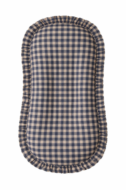 Blue Plaid Ruffle Baby Lounger Cover