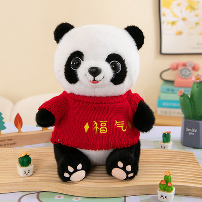Cute Panda Plush Toy Wearing Clothes