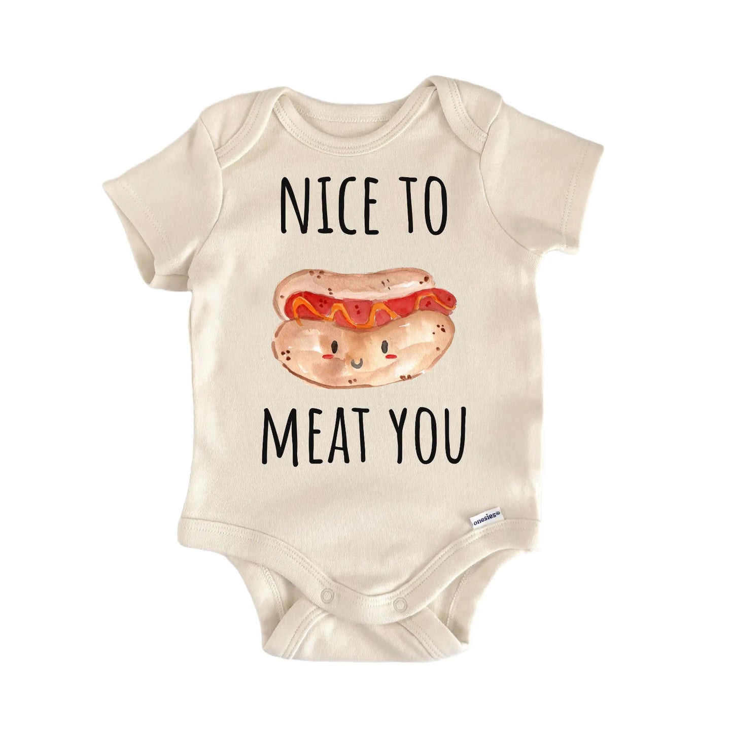 Meat You Hot Dog Bbq Hotdog Bun Baby Gift Baby Bodysuit