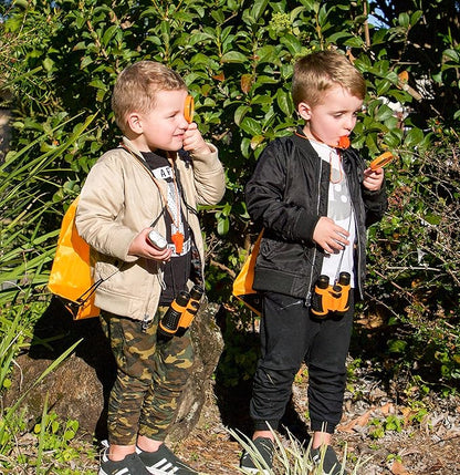 Adventure Kidz Outdoor Exploration Kit, Children’s Binoculars, Flashlight, Compass, Fox Whistle, Magnifying Glass, Backpack. Great Gift Set for STEM, Pretend Play, Ages 3+ Boys Girls