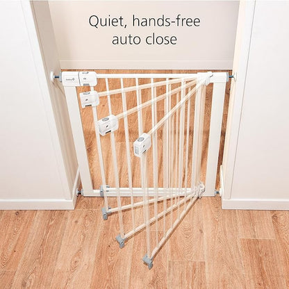 Safety 1st Easy Install Baby Gate for Doorways, Auto-Close Pressure-Mounted Magnetic Latch, Indoor Dog Gates, No Drilling, Fits 29"-38", Black
