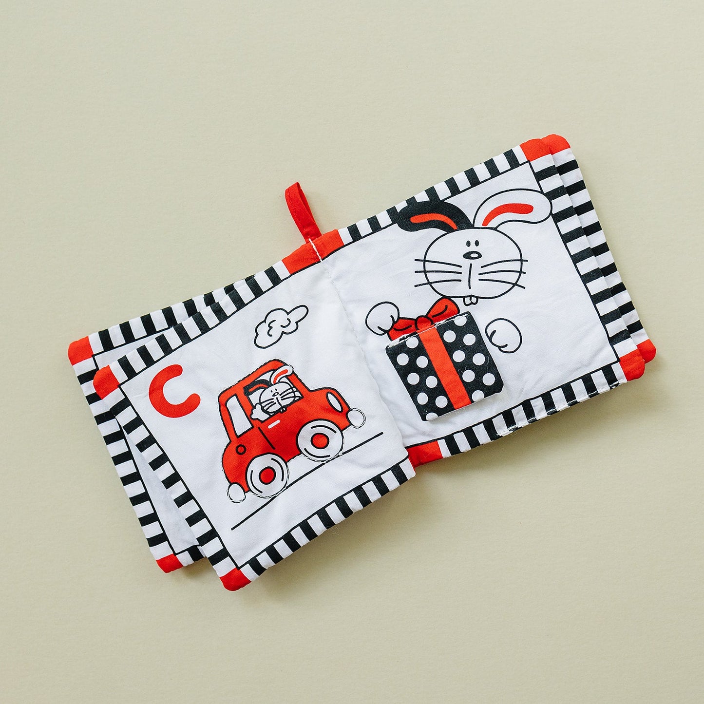 Soft Cloth Book of ABCs — High Contrast Black, White, Red