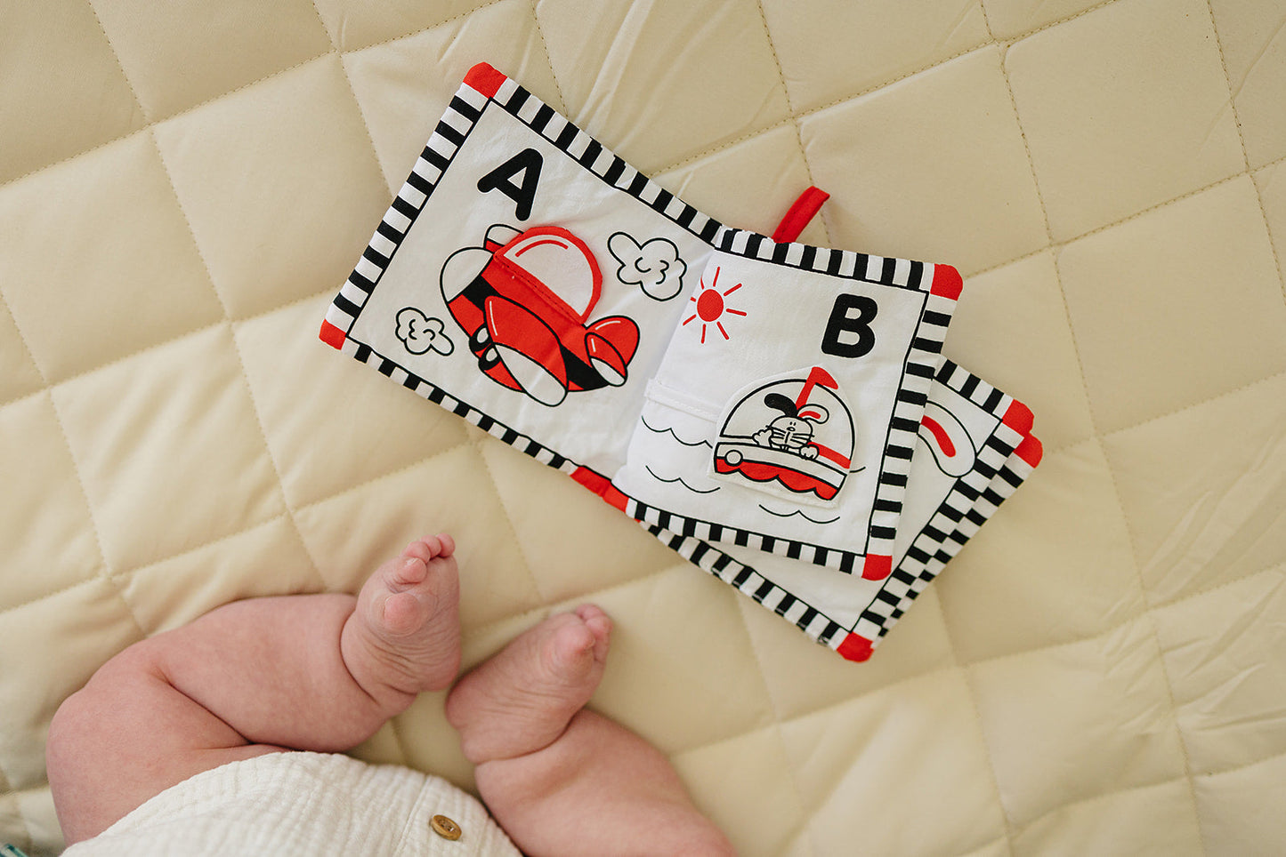 Soft Cloth Book of ABCs — High Contrast Black, White, Red