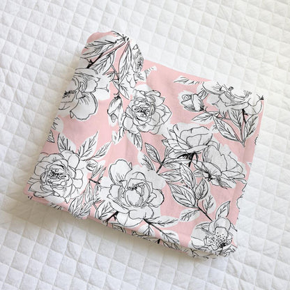 Allie Floral Personalized Minky Blanket