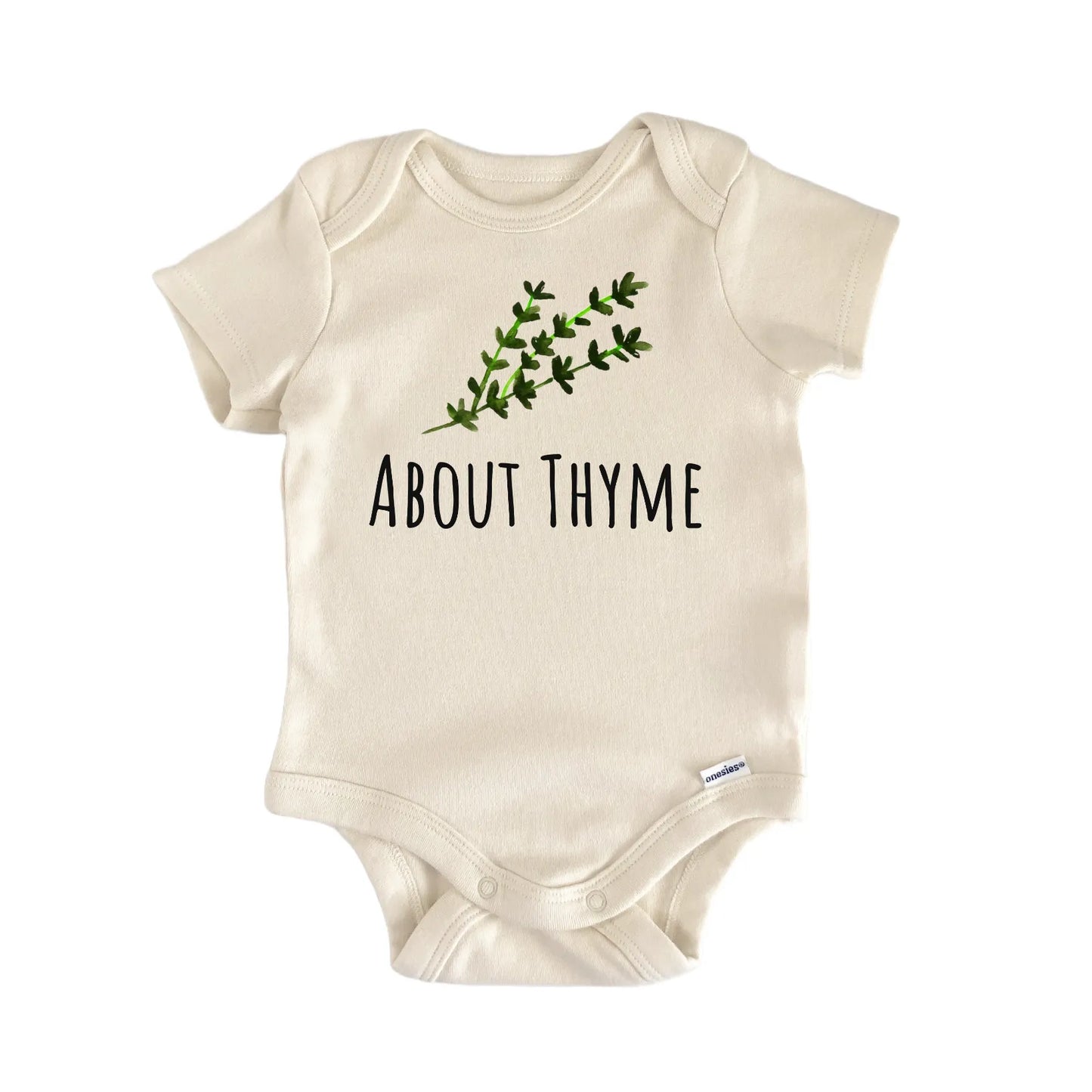 About Time Thyme Herb Spice Garden Cooking Newborn Gift Baby Bodysuit