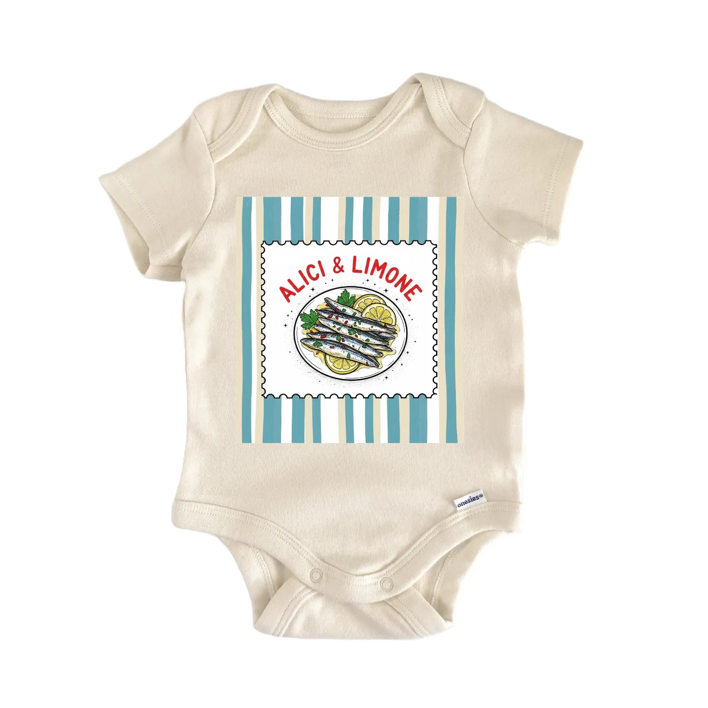 Italian Seafood Sardines Baby Gift Baby Bodysuit