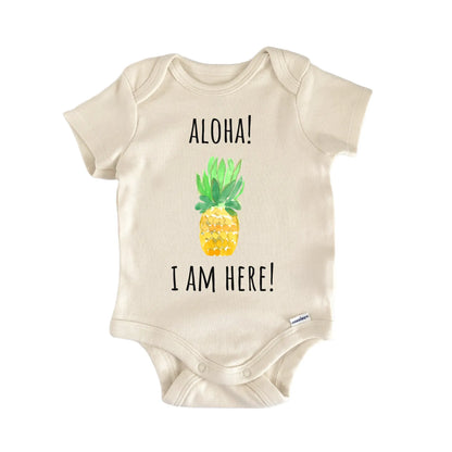 Aloha Pineapple Tropical Hawaii Fruit Newborn Gift Baby Bodysuit