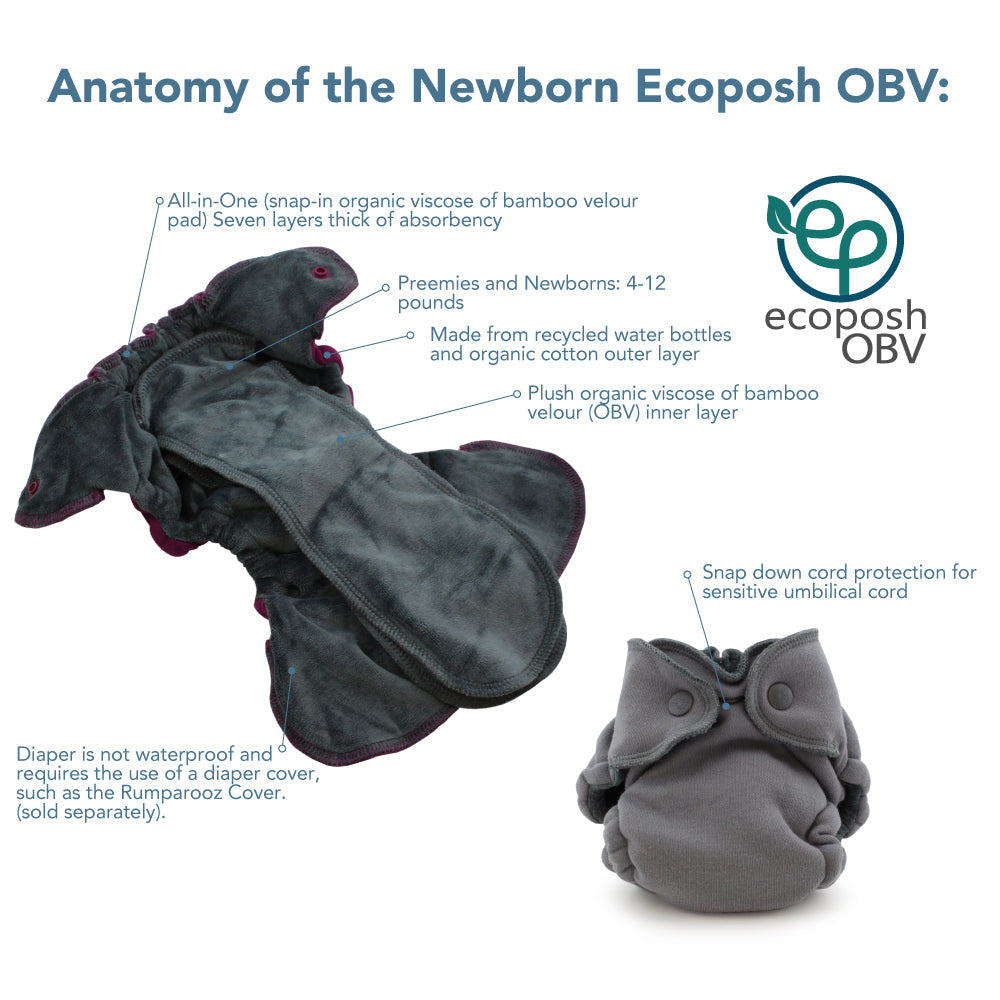 Ecoposh OBV Newborn Fitted Cloth Diaper - Saffron