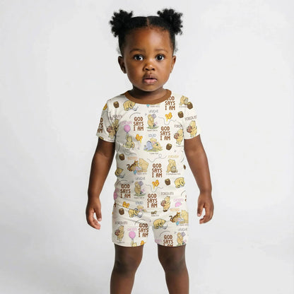 God Says I Am – Little Blessings Short Sleeve Shorts Pajama Set